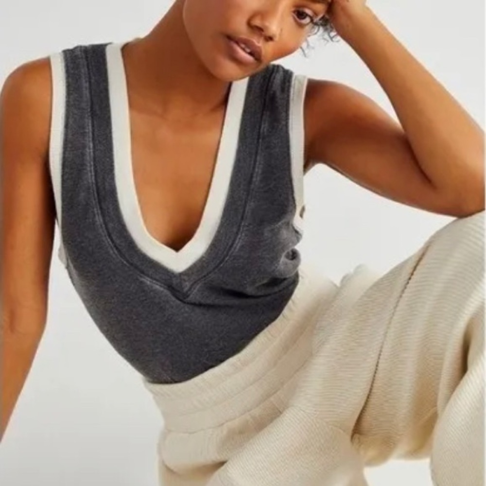 Free People Intimately Cozy Cool Girl Grey Bodysuit XS